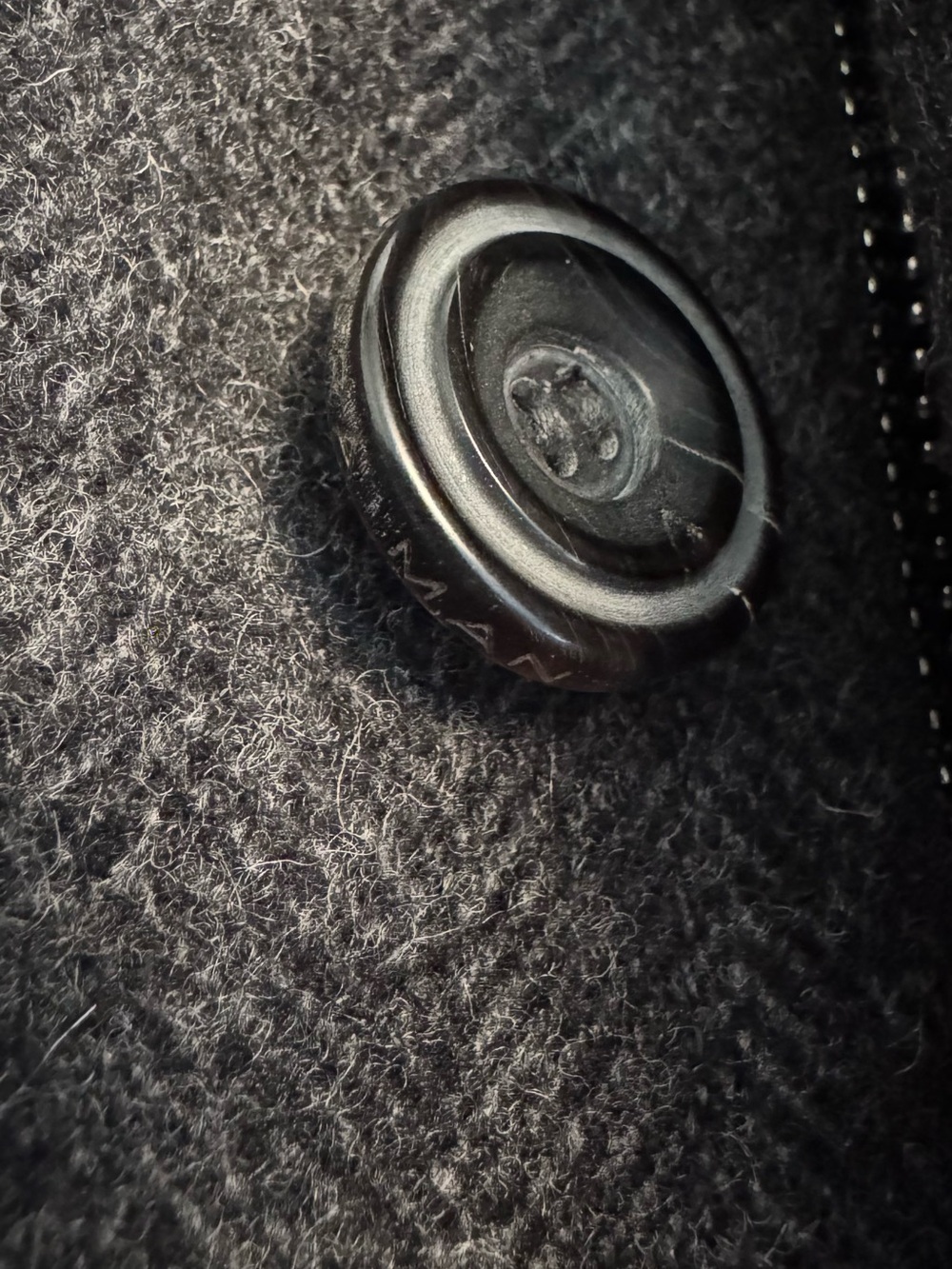 Zara Men's Dark Charcoal Wool Pea Coat - Picture 11 of 12